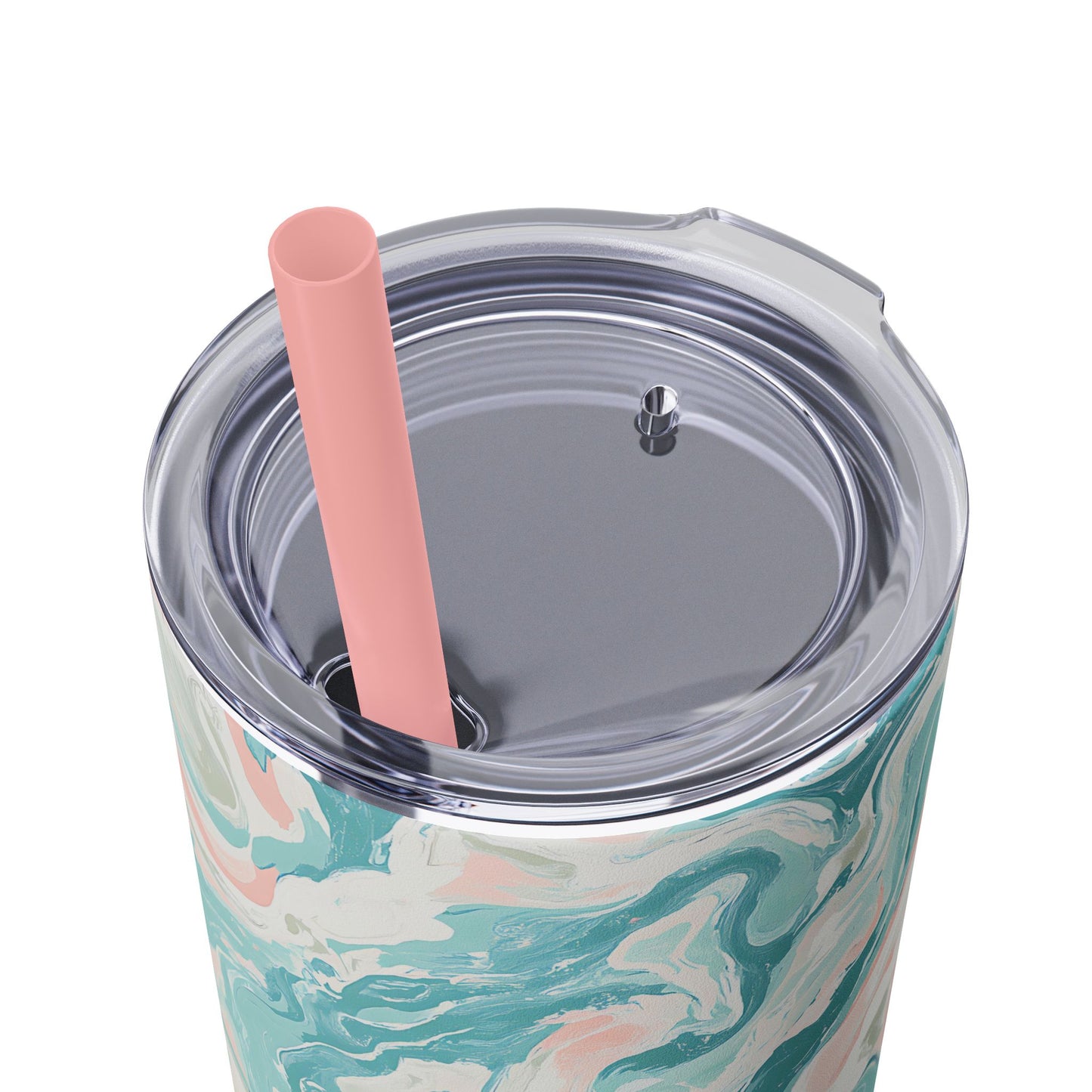 Marbled Skinny Tumbler with Straw, 20oz | Eco-Friendly Drinkware for Everyday Use, Gift for Her, Stylish Hydration