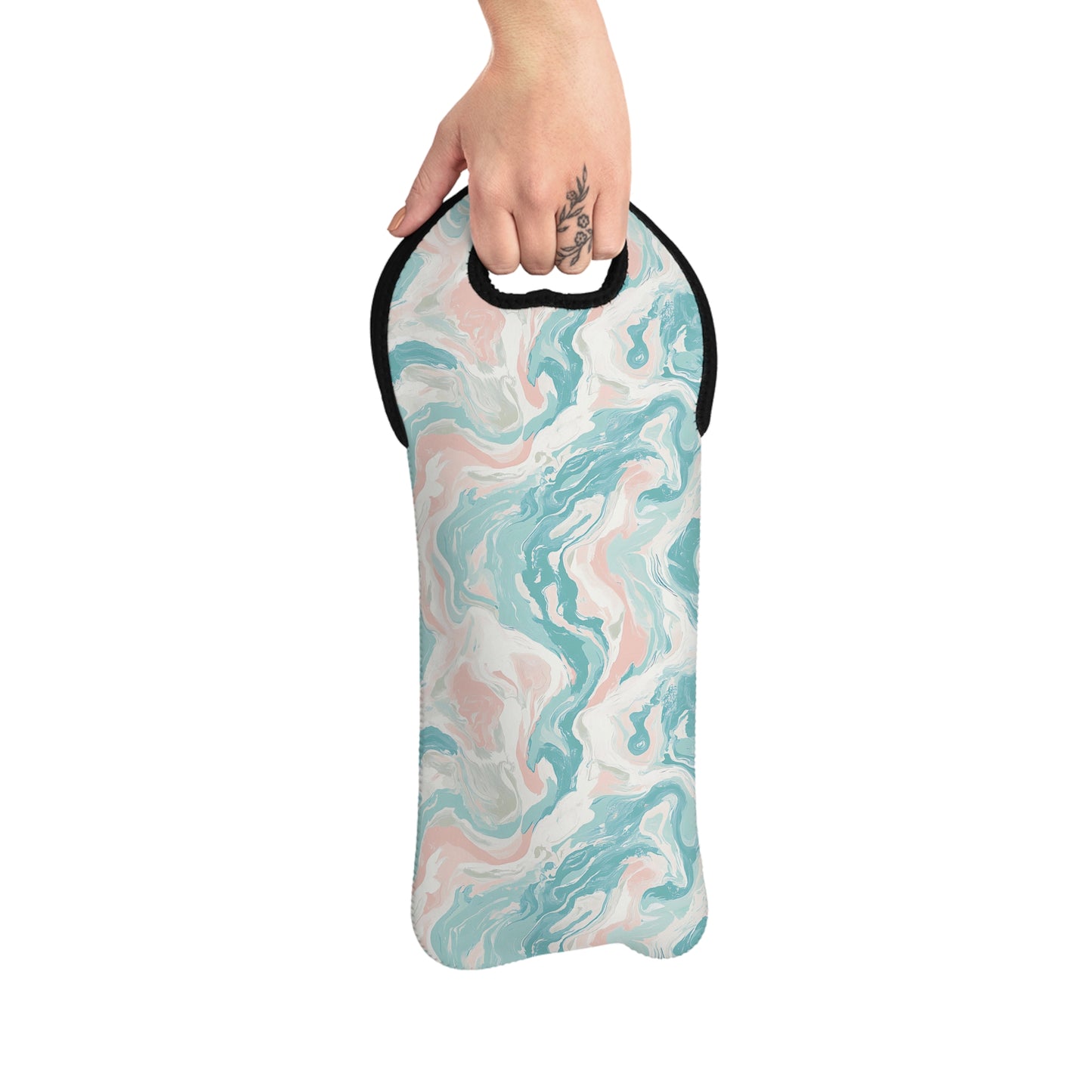 Stylish Wine Tote Bag for Elegant Gatherings, Wine Carrier Sleeve, Perfect for Picnics, Gifts, and Parties, Trendy Marble Design