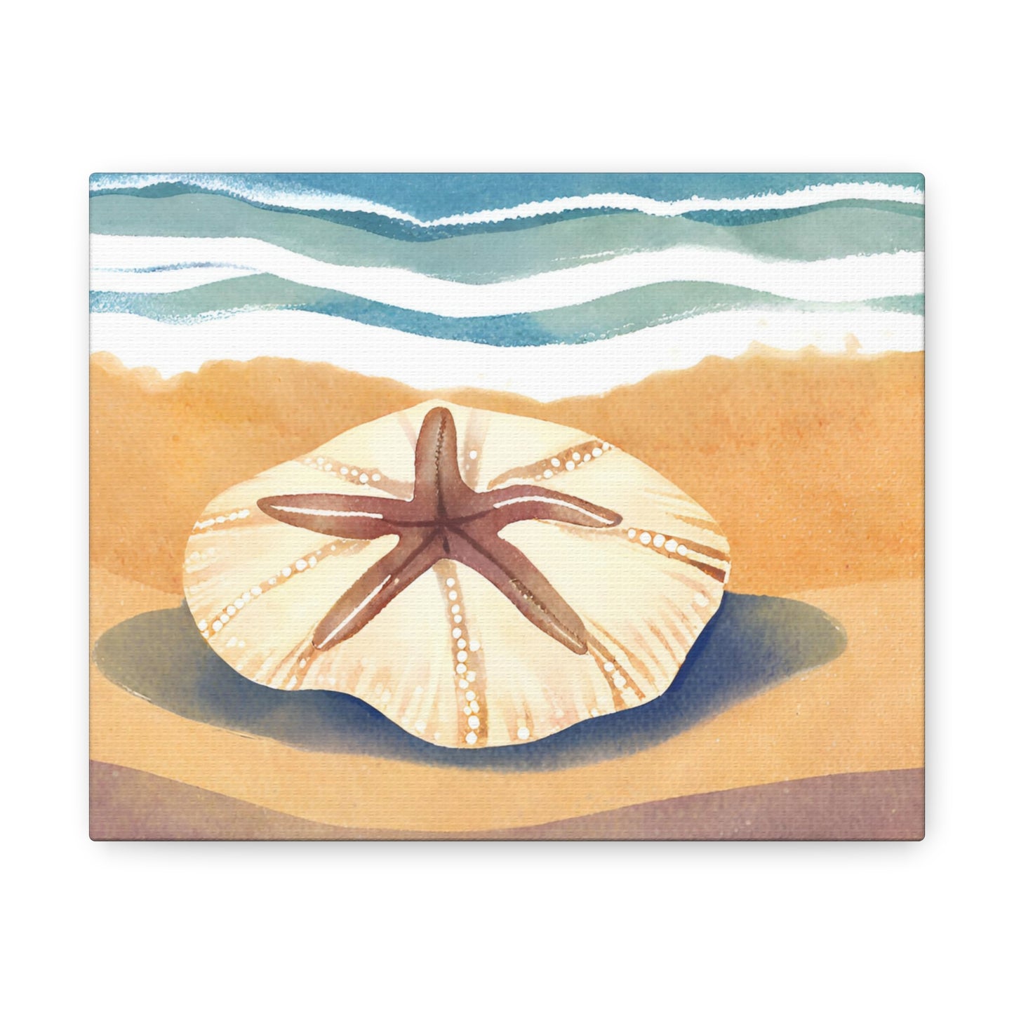 Canvas Gallery Wraps, Watercolor Sand Dollar Art, Coastal Home Decor, Beach House Wall Art, Nautical Wall Hangings, Ocean Theme Canvas