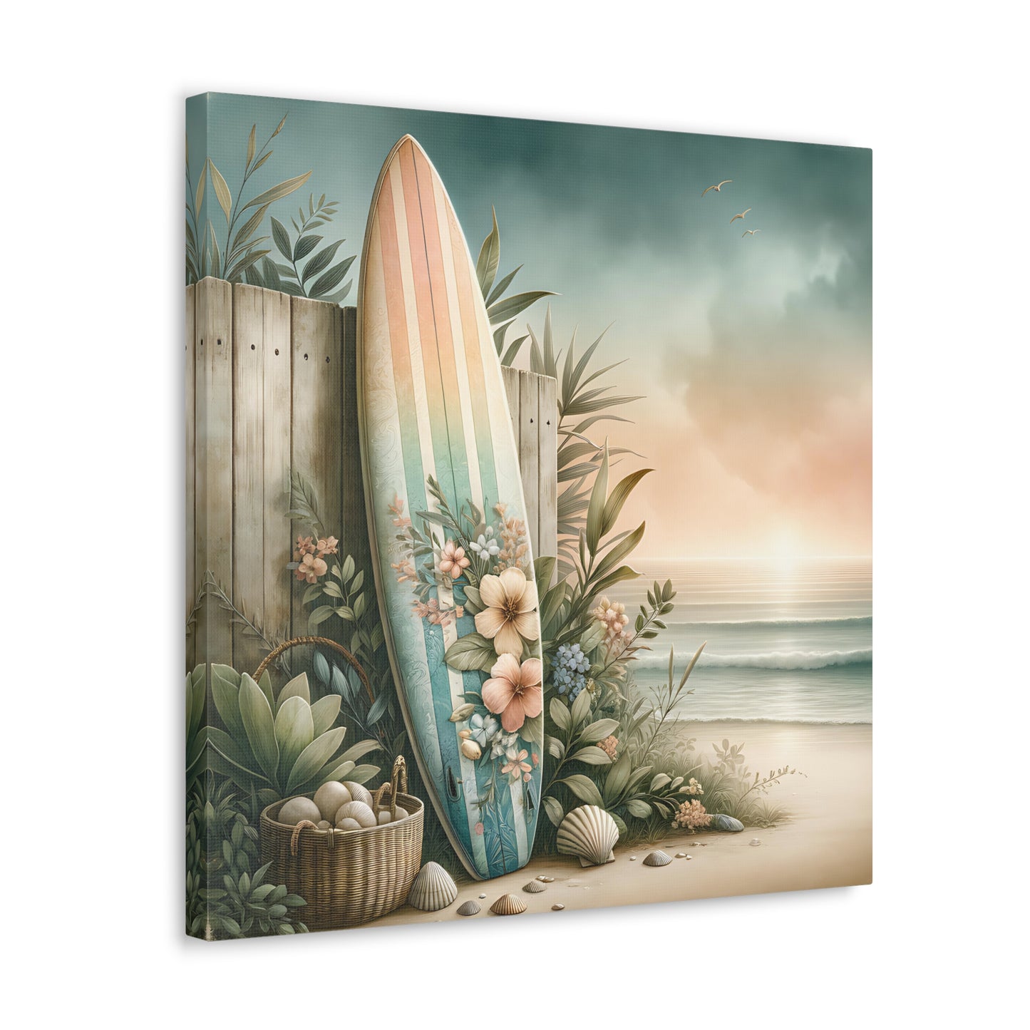 Canvas Gallery Wraps, Coastal Beach Surfboard Wall Art, Ocean Decor, Coastal Home Decor, Beach House Art, Surfboard Canvas Prints