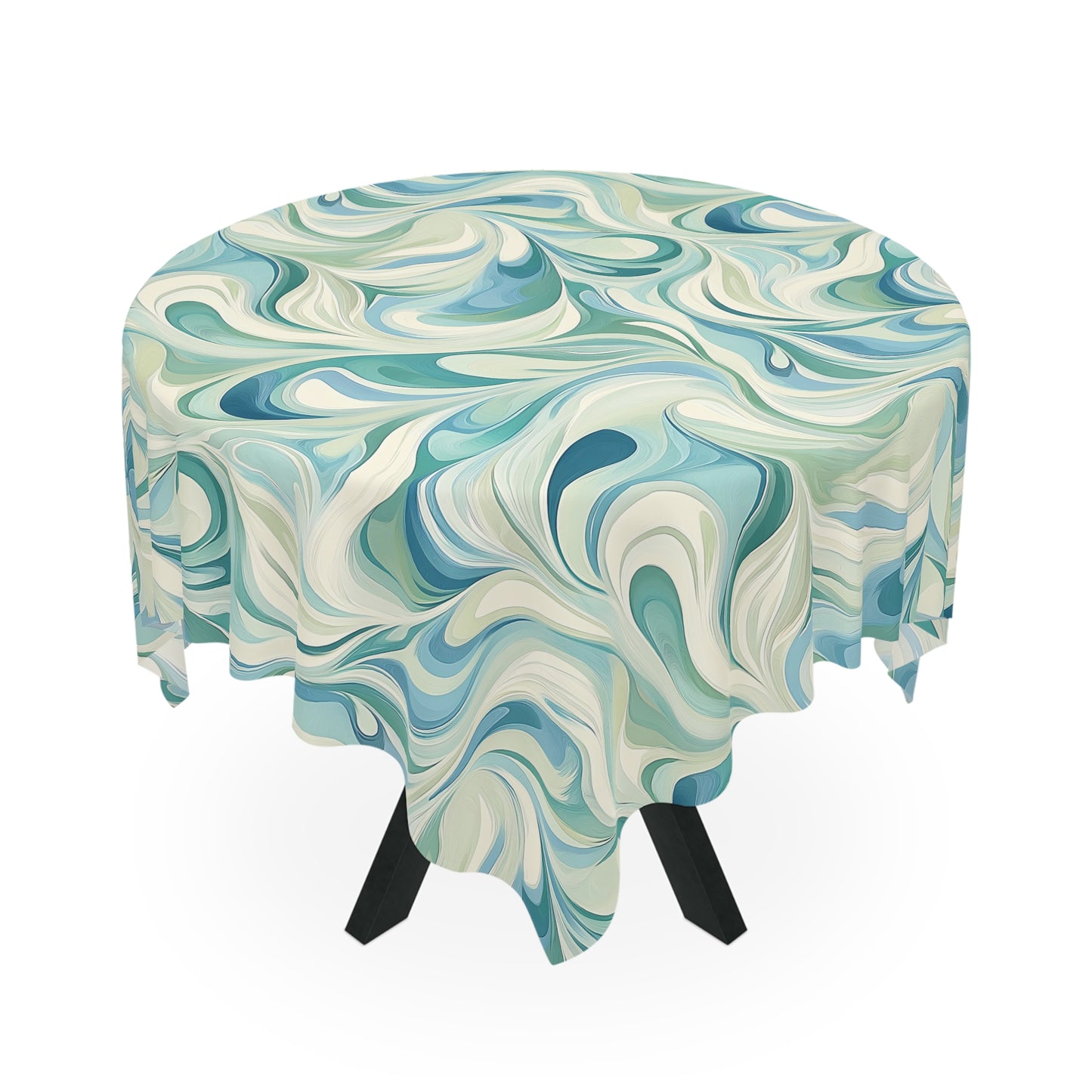 Swirling Ocean Tablecloth, Elegant Dining Decor, Perfect for Weddings, Parties, Summer Gatherings, Home and Garden Events