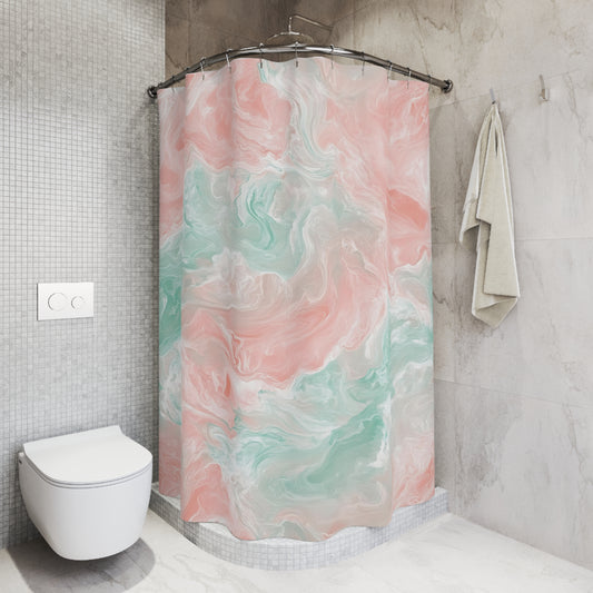 Marble Effect Shower Curtain, Boho Bathroom Decor, Unique Home Accessory, Gift for New Homeowners, Wedding or Housewarming Present