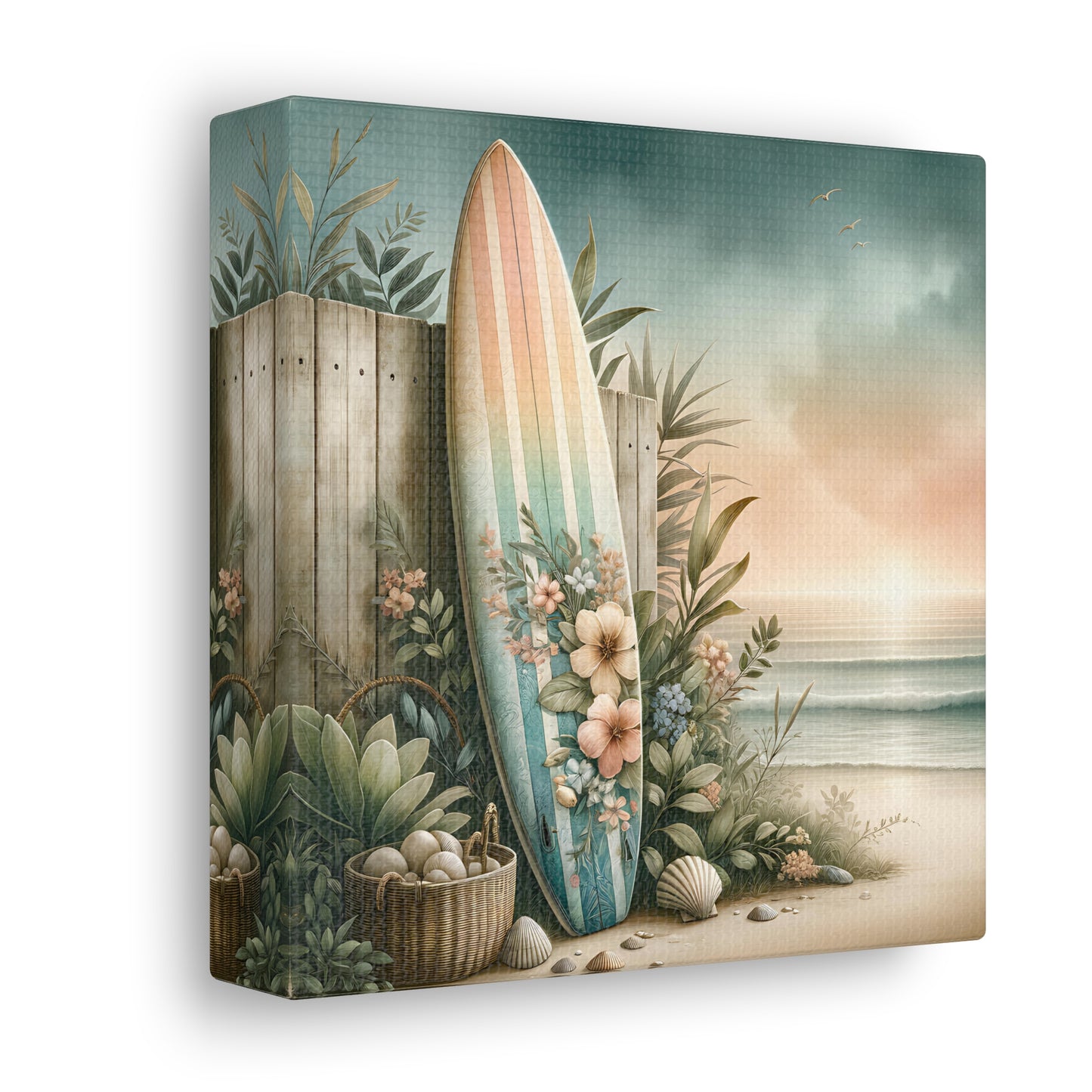 Canvas Gallery Wraps, Coastal Beach Surfboard Wall Art, Ocean Decor, Coastal Home Decor, Beach House Art, Surfboard Canvas Prints