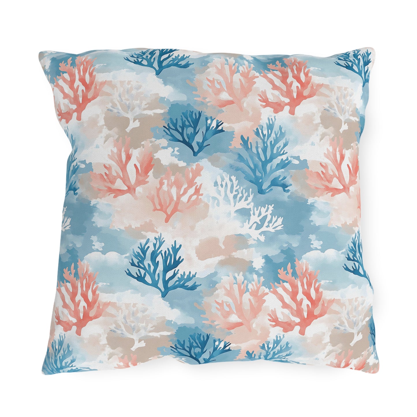 Tropical Coral Outdoor Pillow, Coastal Decor, Beach House Cushion, Summer Vibes Pillow, Patio Accessories, Gardening Gift