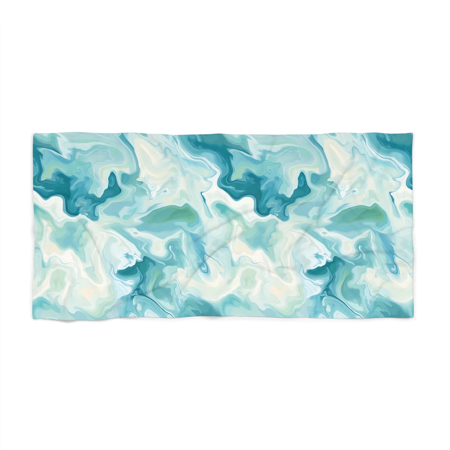 Abstract Aqua Beach Towel, Vibrant Ocean-Inspired Towel for Summer, Pool Days, Travel, Vacation, Gift, Home Decor