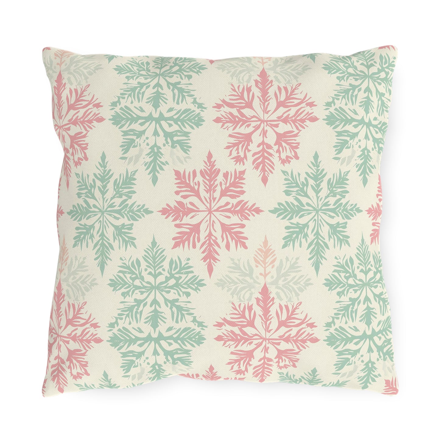 Snowflake Outdoor Pillows, Cozy Winter Decor, Christmas Patio Cushions, Garden Pillows, Seasonal Home Accent