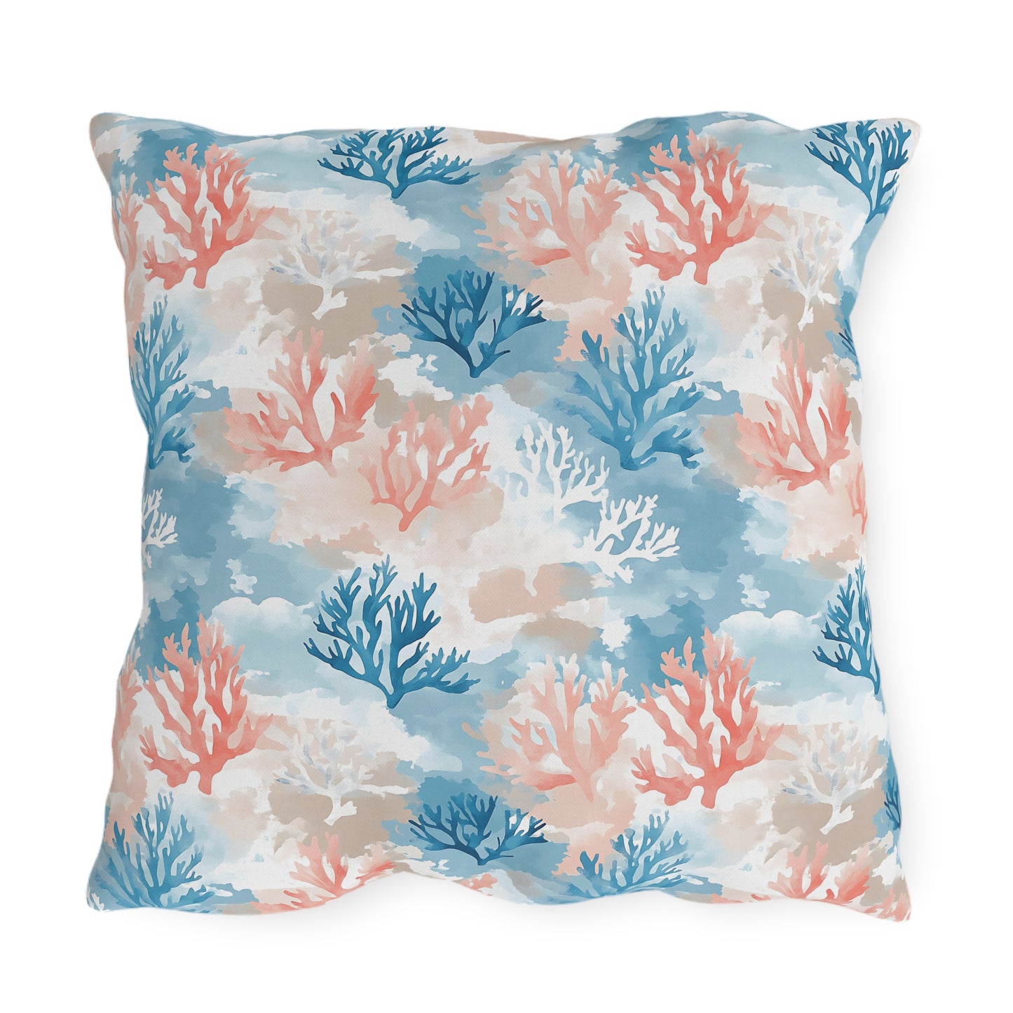 Tropical Coral Outdoor Pillow, Coastal Decor, Beach House Cushion, Summer Vibes Pillow, Patio Accessories, Gardening Gift