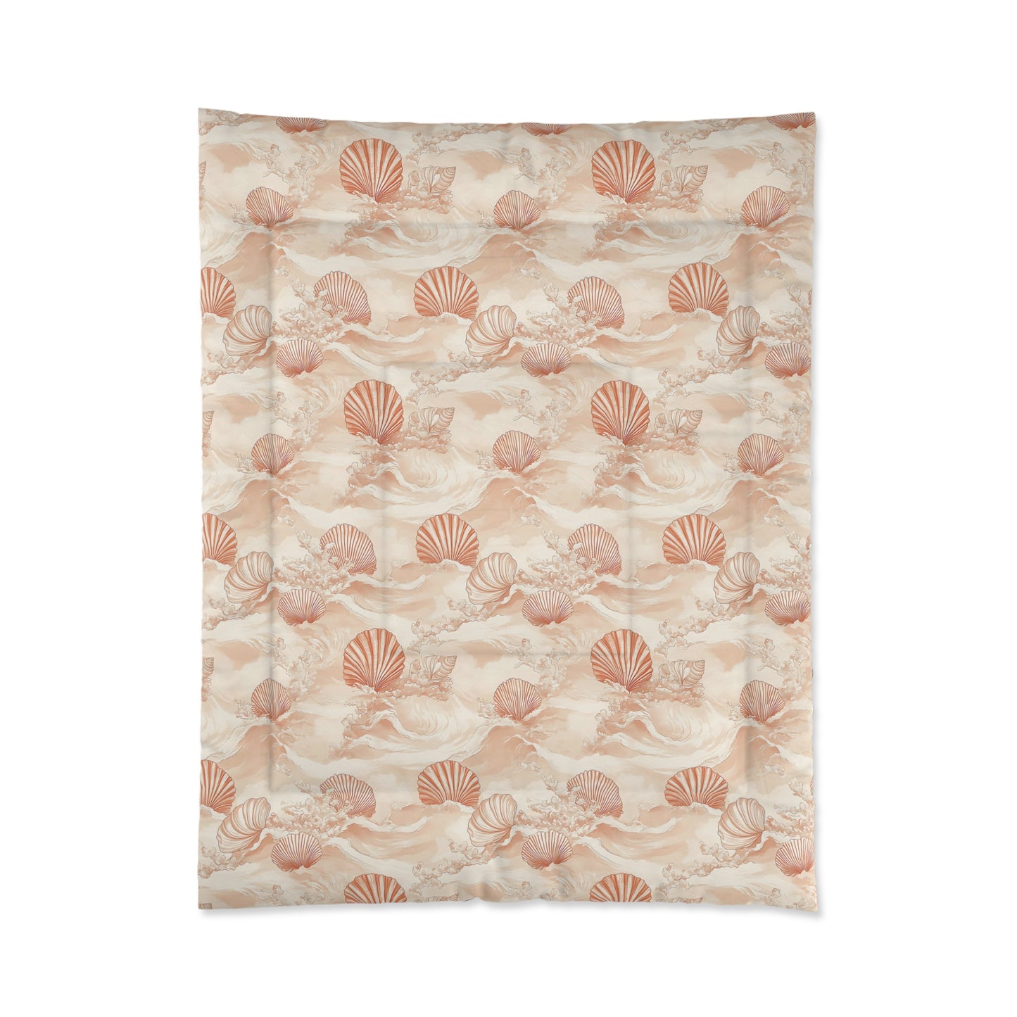 Seashell Comforter, Coastal Home Decor, Ocean-Inspired Bedding, Nautical Themed Blanket, Beach House Gift, Summer Vibes