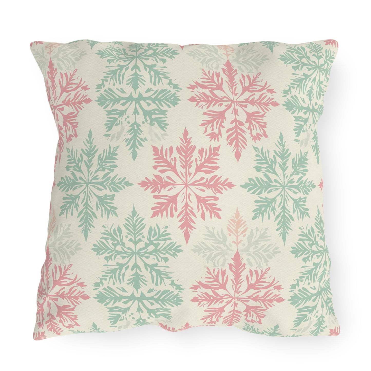 Snowflake Outdoor Pillows, Cozy Winter Decor, Christmas Patio Cushions, Garden Pillows, Seasonal Home Accent