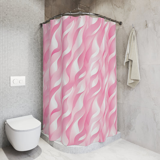 Elegant Pink Wave Shower Curtain, Bathroom Decor, Home Accessory, Trendy Gift, Modern Home Essentials, Vibrant Bathroom Makeover