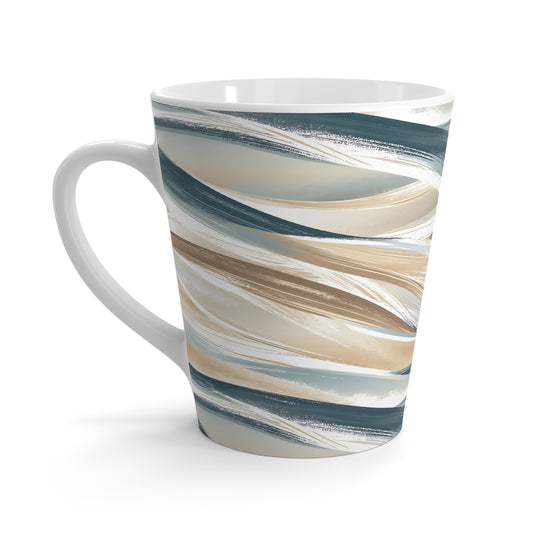 Artistic Latte Mug - Modern Coffee Cup, Unique Gift for Coffee Lovers, Home Decor, Birthday Present, Stylish Drinkware