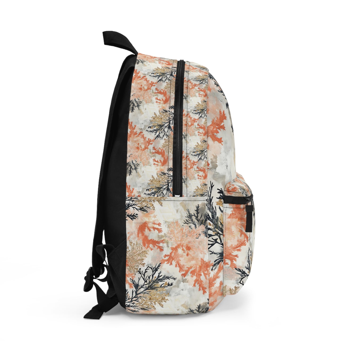 Coral Floral Backpack, Trendy Daypack, Eco-friendly School Bag, Stylish Travel Companion, Perfect for Gifts & Outdoors