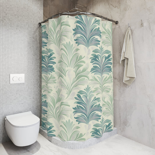 Elegant Botanical Shower Curtain, Tropical Bathroom Decor, Floral Pattern, Modern Home Accessory, Gift for Housewarming, Spa Vibe