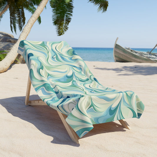 Marble Waves Beach Towel - Vibrant Design for Summer Fun, Perfect for Pool Days, Beach Getaway, Travel Towel, Gift Idea