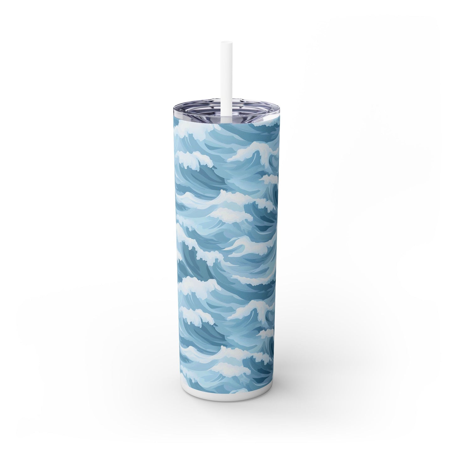 Ocean Wave Skinny Tumbler with Straw, 20oz, Perfect Gift for Beach Lovers, Summer Vibes, Ocean Decor, Travel Mug, Hydration Bottle