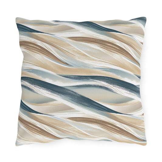 Coastal Wave Outdoor Pillows, Nautical Decorative Cushions for Patios, Beach House Decor, Summer Vibes, Porch Accessories