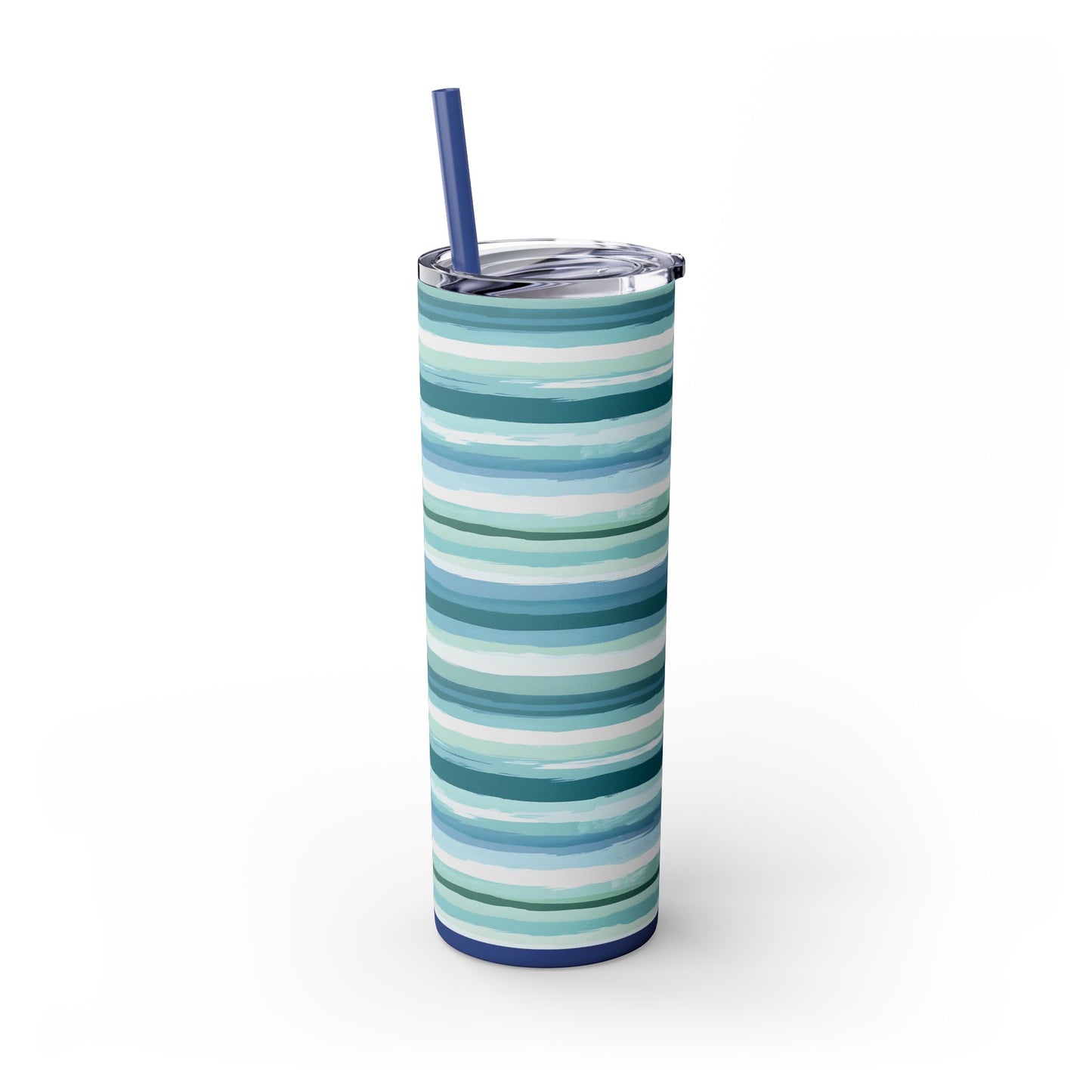 Chic Striped Skinny Tumbler with Straw, 20oz - Perfect for Summer, Travel, Office, Gifts, and Eco-Friendly Sips