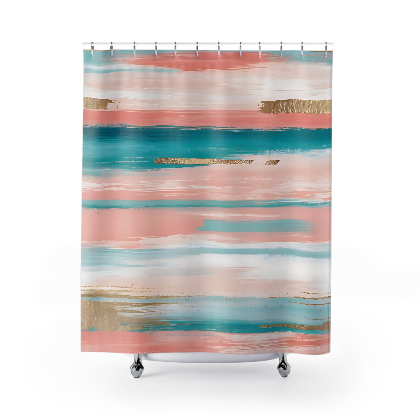 Coastal Pastel Shower Curtains - Beach House Bathroom Decor, Ocean Theme Home Accessories, Nautical Shower Curtain, Seaside Bathroom Decor,