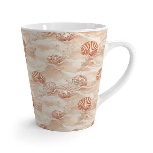 Seashell Latte Mug, Coastal Decor, Beach House Gift, Ocean-Inspired Coffee Cup, Summer Vibes, Nautical Kitchenware