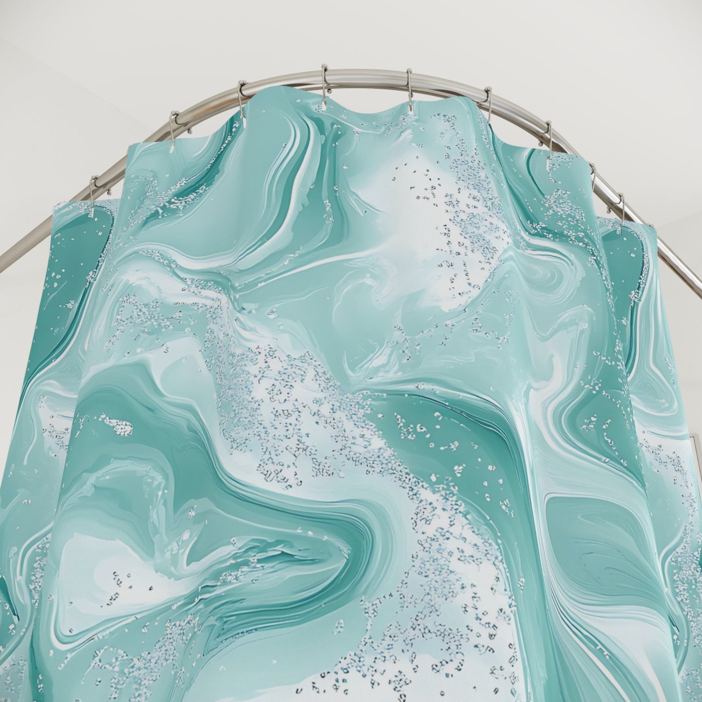 Elegant Turquoise Marble Shower Curtains, Modern Bathroom Decor, Stylish Home Accessory, Gift for Housewarming, Relaxing Vibes
