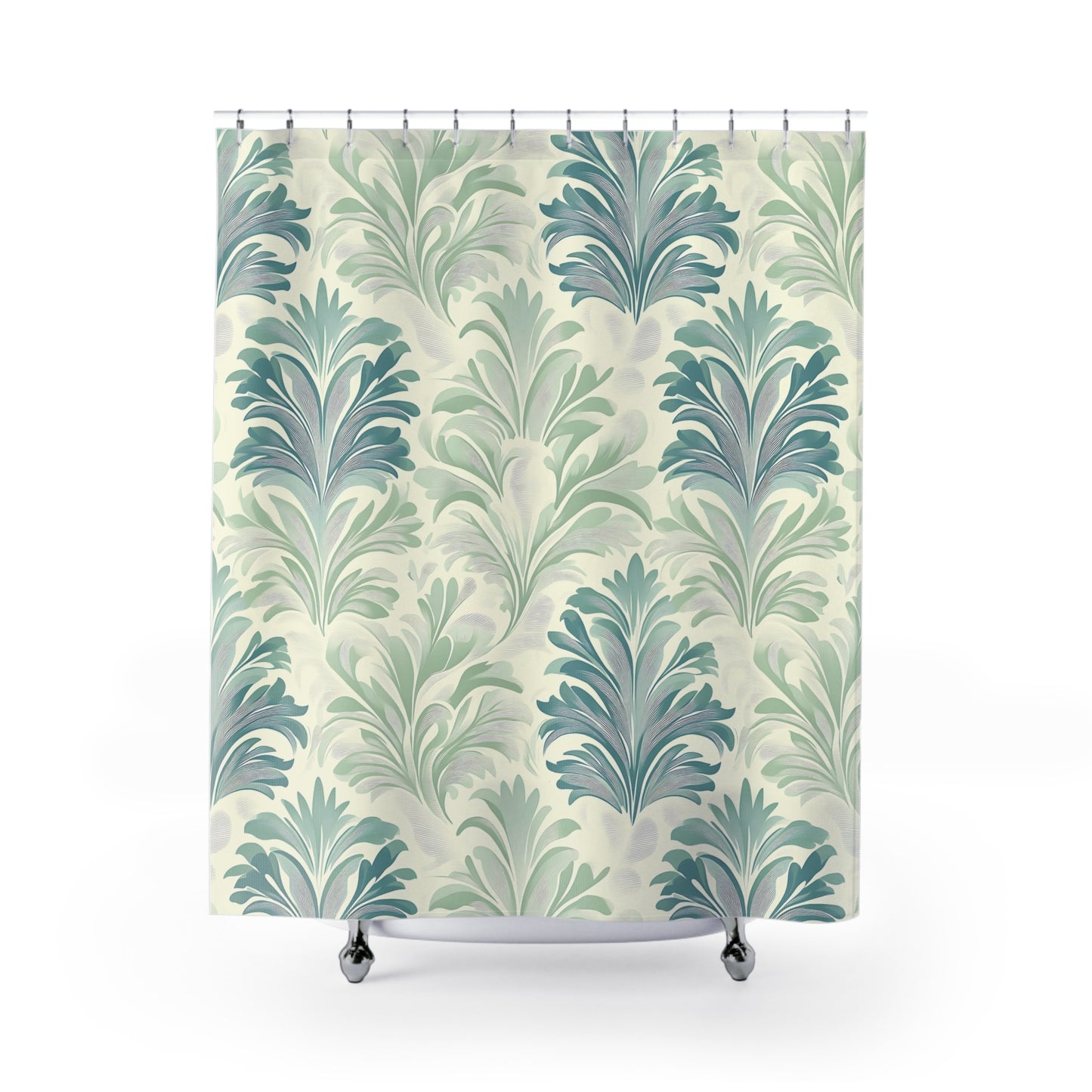 Elegant Botanical Shower Curtain, Tropical Bathroom Decor, Floral Pattern, Modern Home Accessory, Gift for Housewarming, Spa Vibe