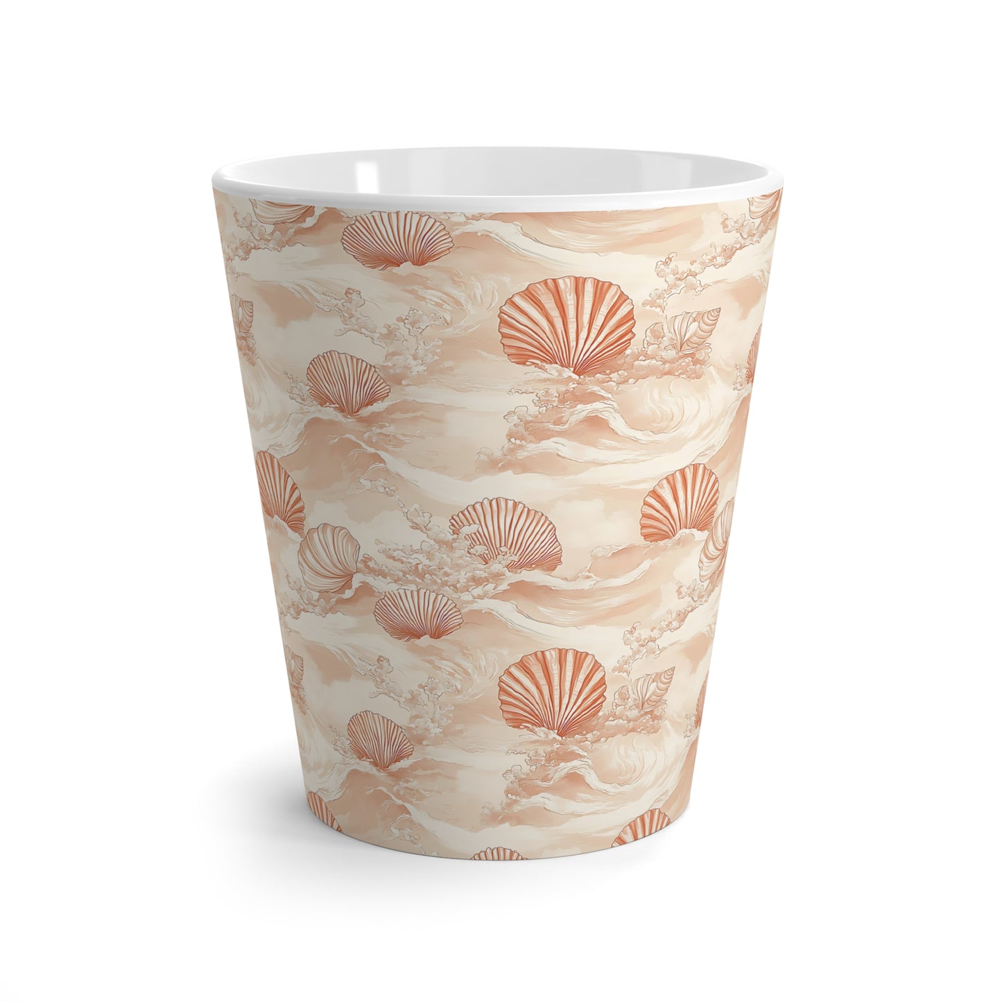 Seashell Latte Mug, Coastal Decor, Beach House Gift, Ocean-Inspired Coffee Cup, Summer Vibes, Nautical Kitchenware