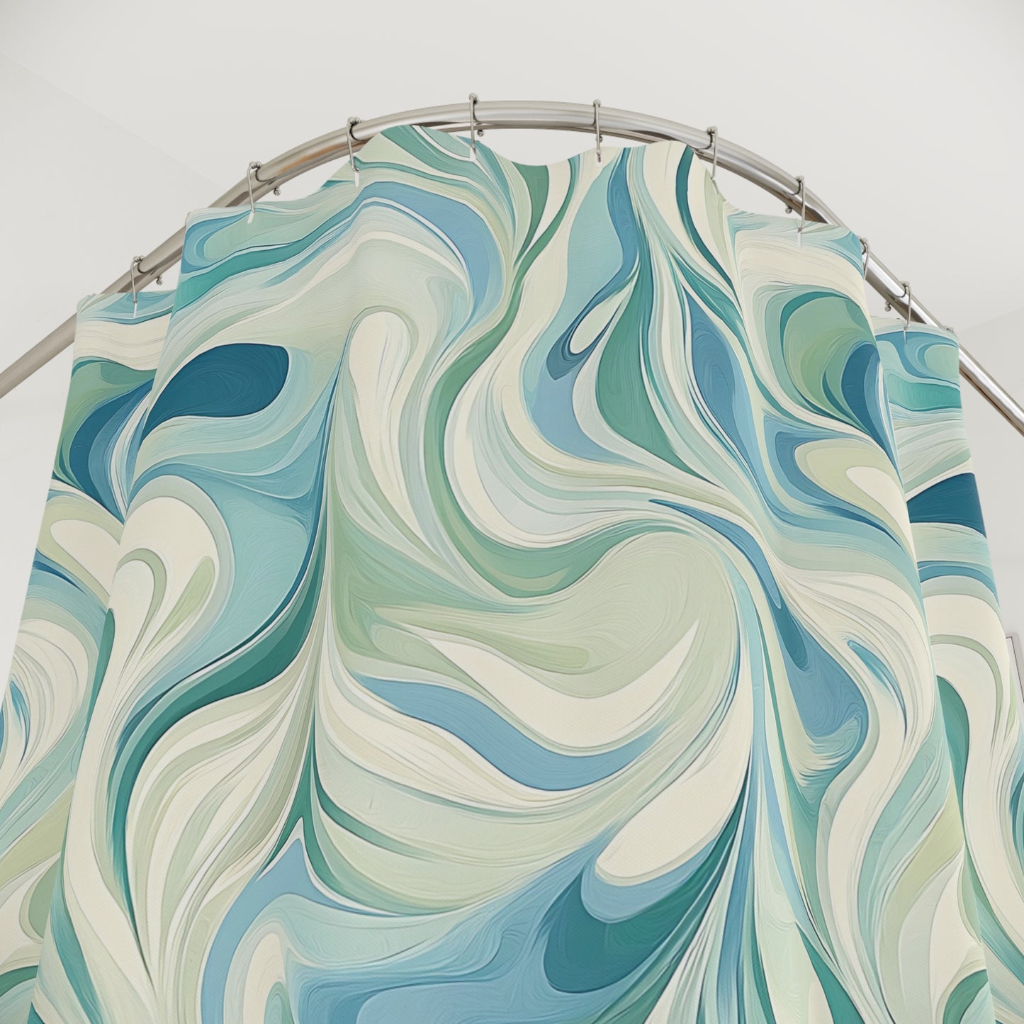 Abstract Waves Shower Curtain, Boho Bathroom Decor, Modern Home Accessories, Gift for Homeowners, Beach House Style, Relaxing Vibes