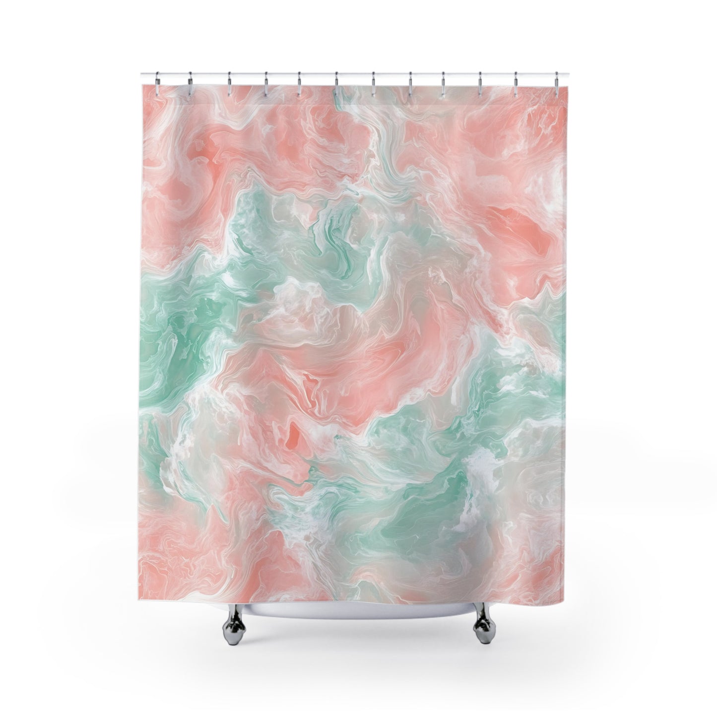 Marble Effect Shower Curtain, Boho Bathroom Decor, Unique Home Accessory, Gift for New Homeowners, Wedding or Housewarming Present