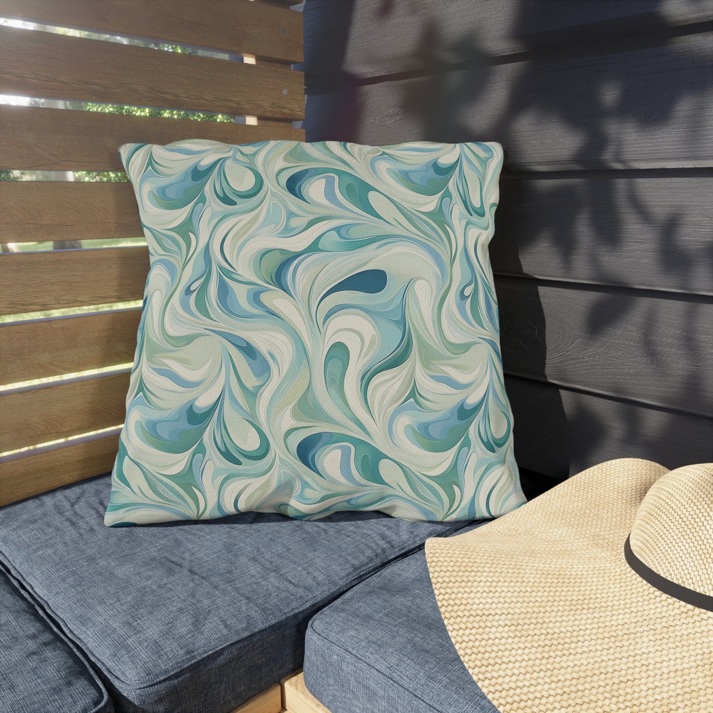 Abstract Wave Outdoor Pillows, Soft Decorative Cushions for Patio, Living Room, Garden Decor, Boho Home Accessories