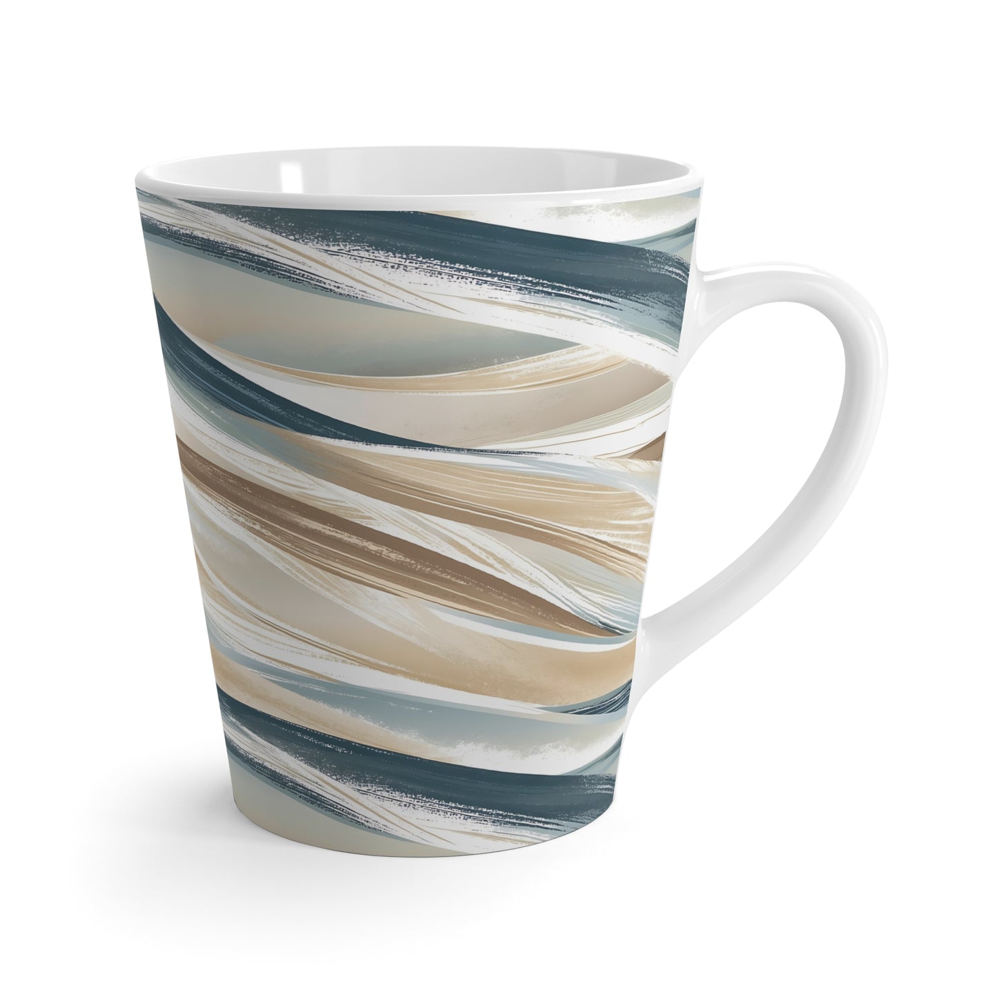 Artistic Latte Mug - Modern Coffee Cup, Unique Gift for Coffee Lovers, Home Decor, Birthday Present, Stylish Drinkware