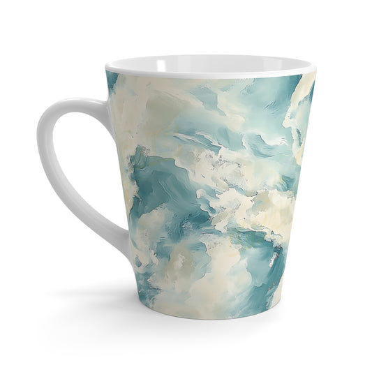 Serene Waves Latte Mug, Ocean Inspired Mug, Artistic Coffee Cup, Perfect Gift for Beach Lovers, Home Decor, Coffee Lover's Delight