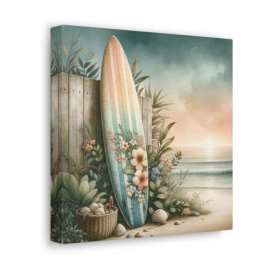 Canvas Gallery Wraps, Coastal Beach Surfboard Wall Art, Ocean Decor, Coastal Home Decor, Beach House Art, Surfboard Canvas Prints