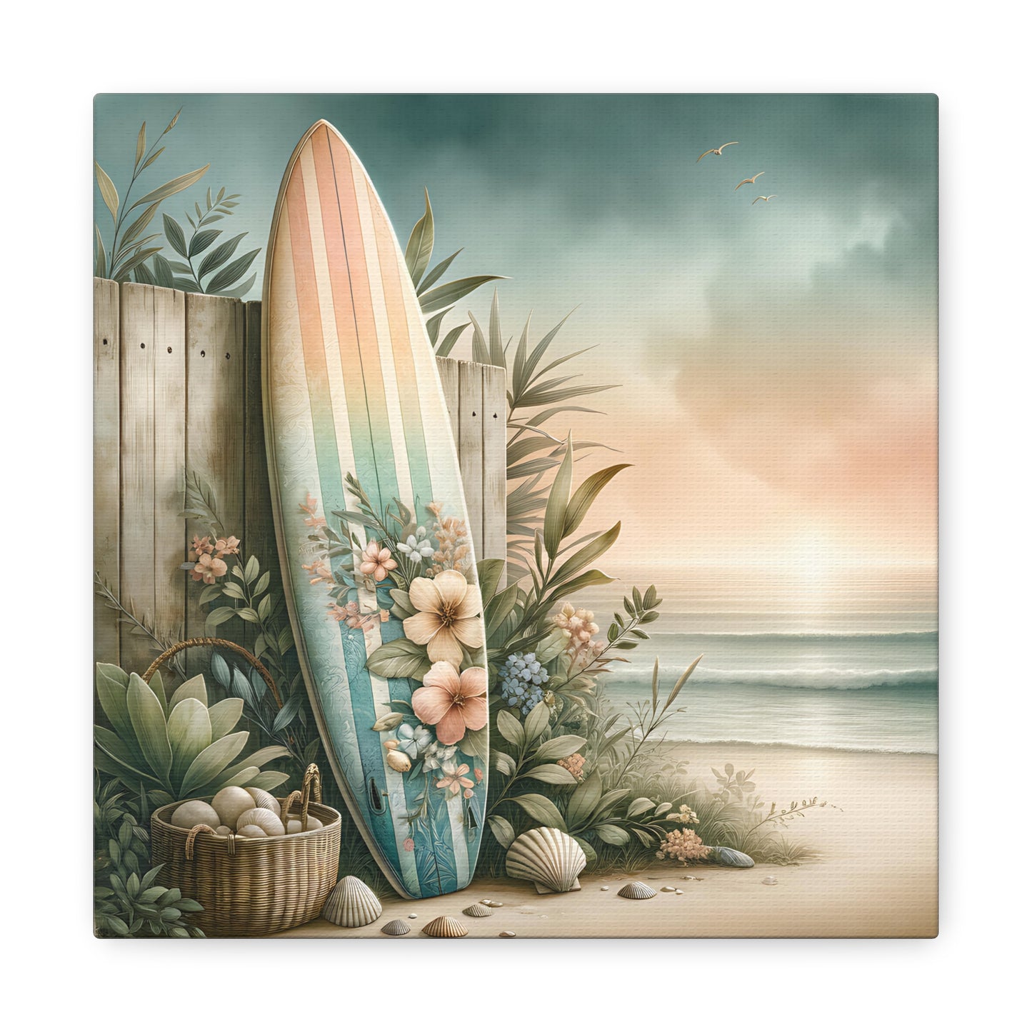 Canvas Gallery Wraps, Coastal Beach Surfboard Wall Art, Ocean Decor, Coastal Home Decor, Beach House Art, Surfboard Canvas Prints