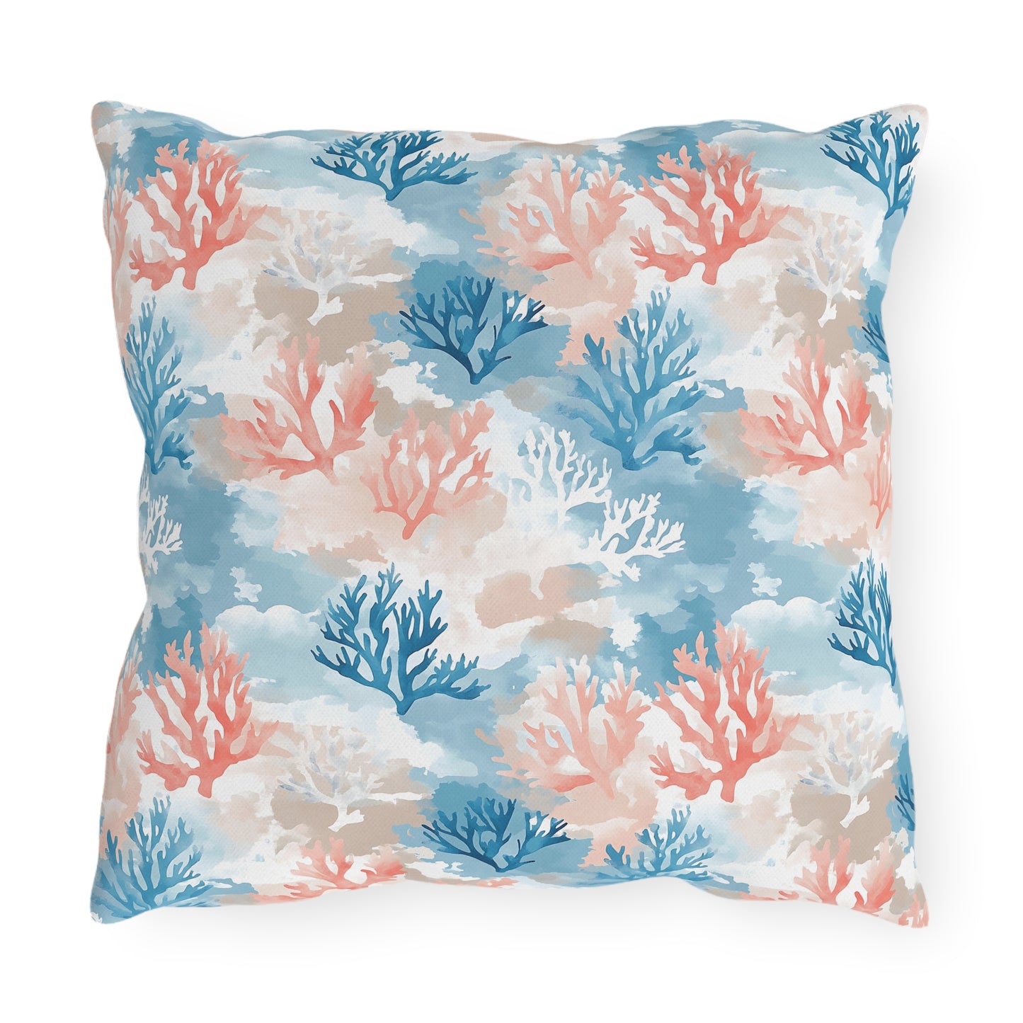 Tropical Coral Outdoor Pillow, Coastal Decor, Beach House Cushion, Summer Vibes Pillow, Patio Accessories, Gardening Gift