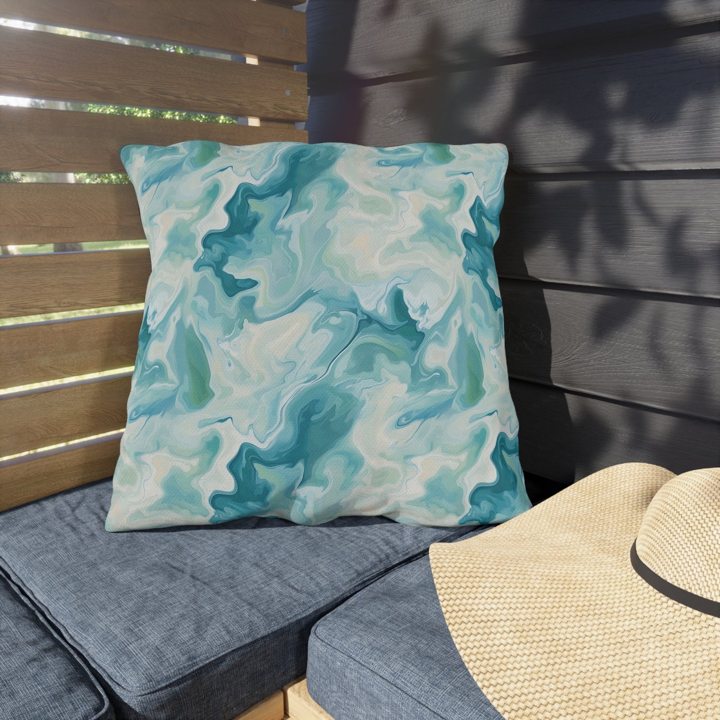 Stylish Outdoor Pillows for Cozy Spaces | Seafoam Abstract Design, Patio Decor, Home Accessories, Summer Vibe, Garden Pillows