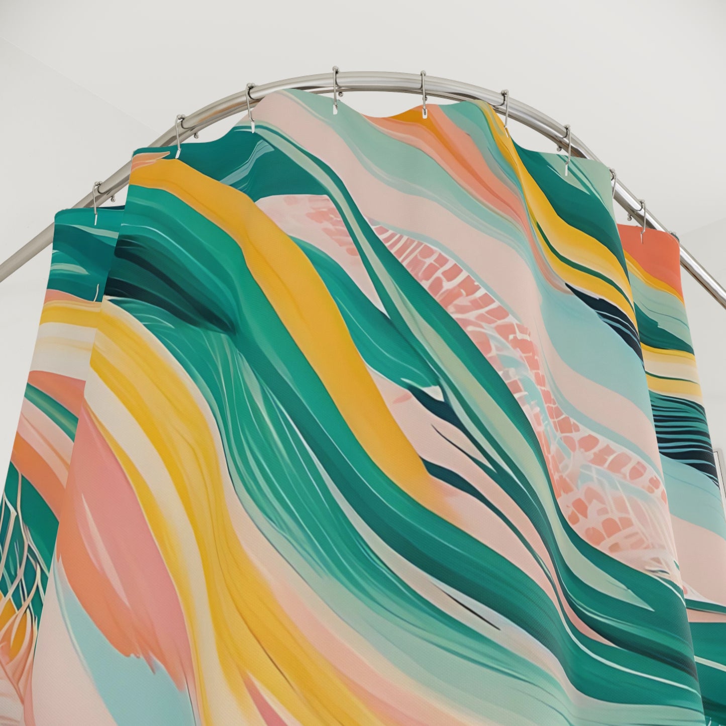 Tropical Shower Curtains, Pastel Bathroom Decor, Beach House Design, Coastal Shower Curtain, Ocean Vibes Decor, Island Theme Bathroom