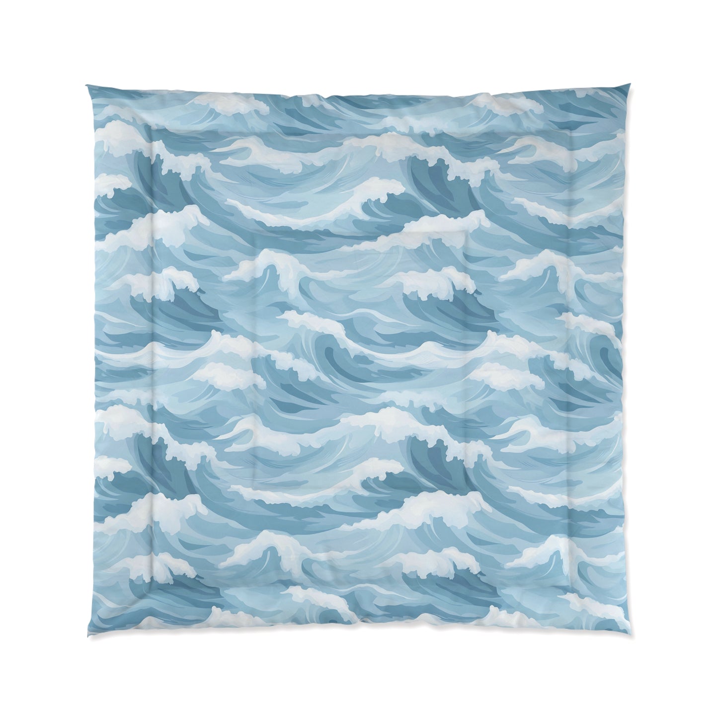 Ocean Wave Comforter, Soft Cozy Bedding, Beach House Decor, Nautical Bedroom Blanket, Gift for Beach Lovers