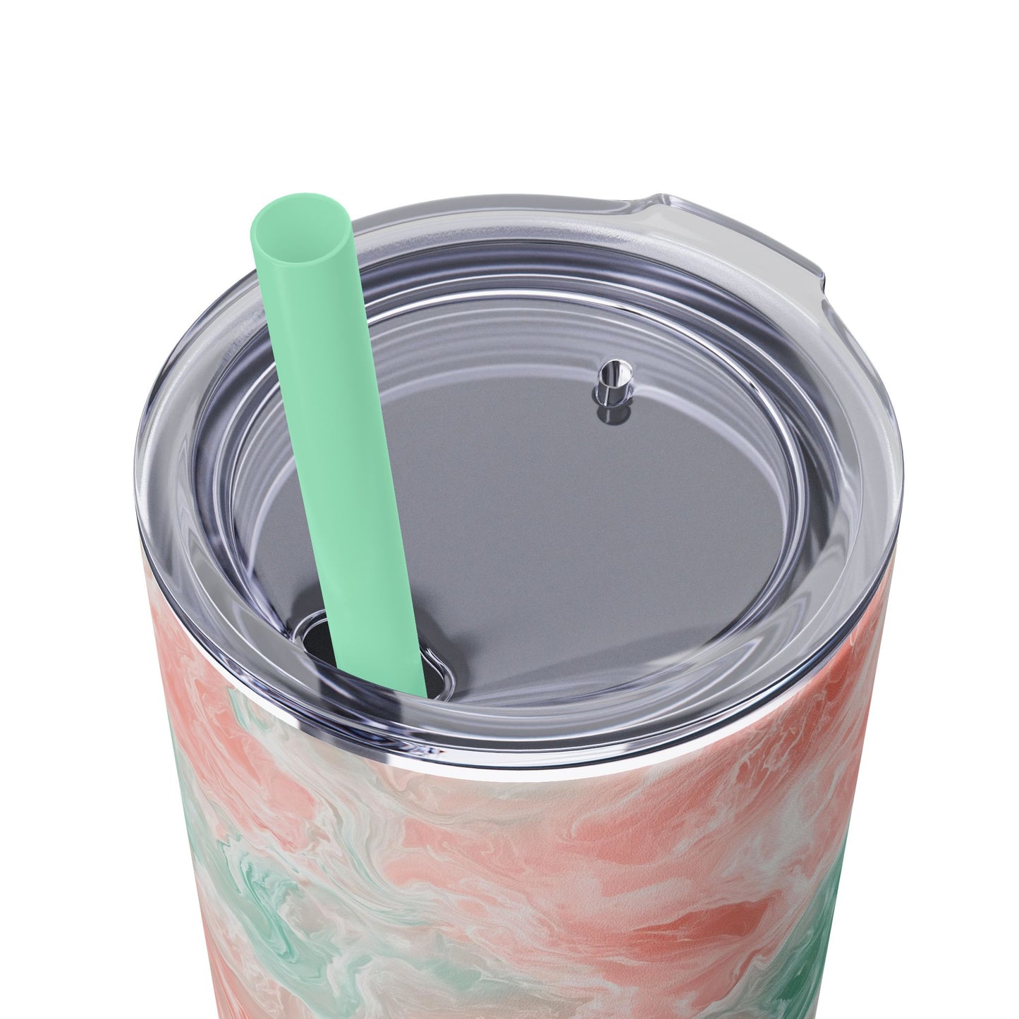 Marble Skinny Tumbler with Straw - 20oz, Stylish Drinkware, Office Mug, Gift for Her, Summer Travel Cup, Unique Barware